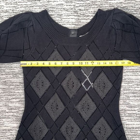 NWT LoveShackFancy KATARA KNIT BLACK MINI DRESS Large - Picture 10 of 16